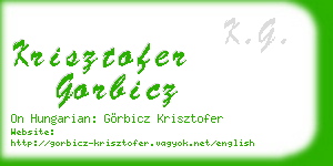 krisztofer gorbicz business card